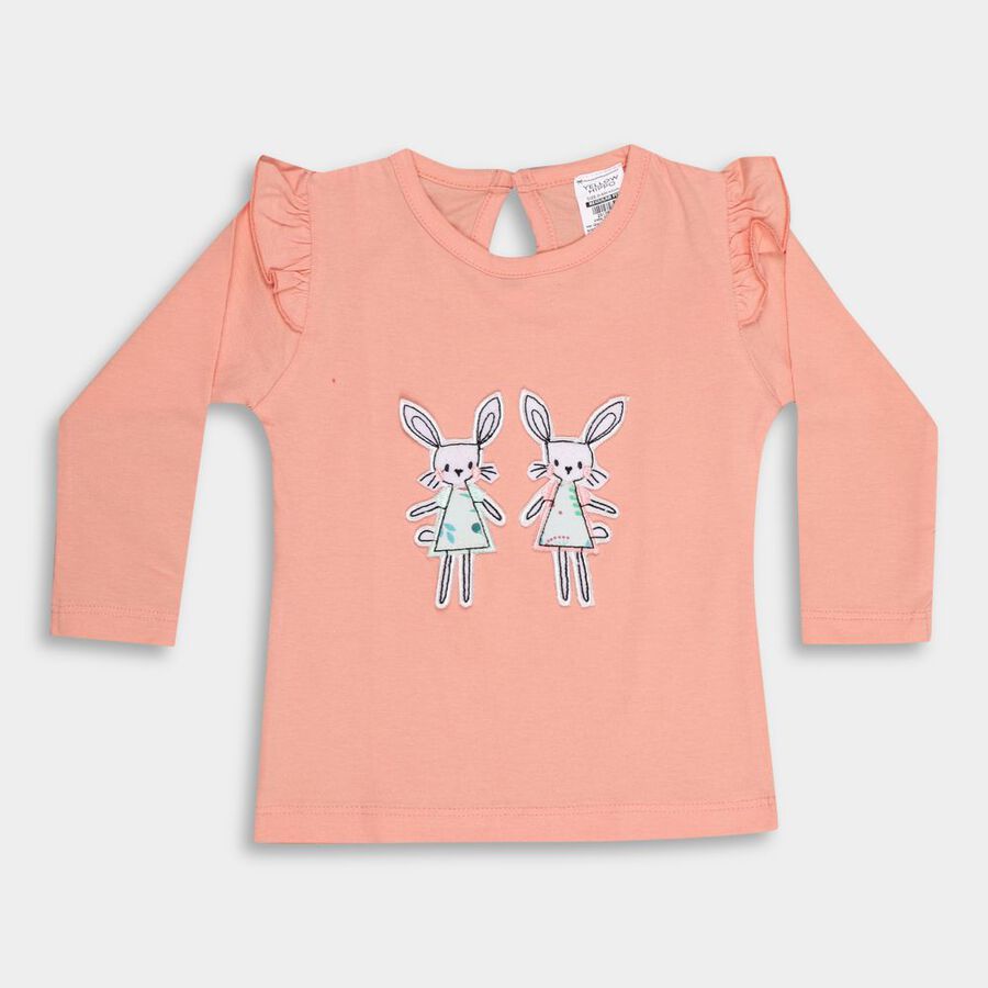 Infants' Cotton T-Shirt, Peach, large image number null