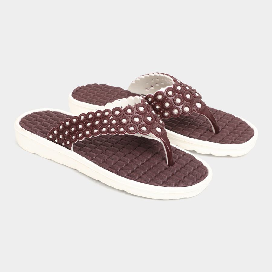 Womens Moulded Sliders, वाइन, large image number null