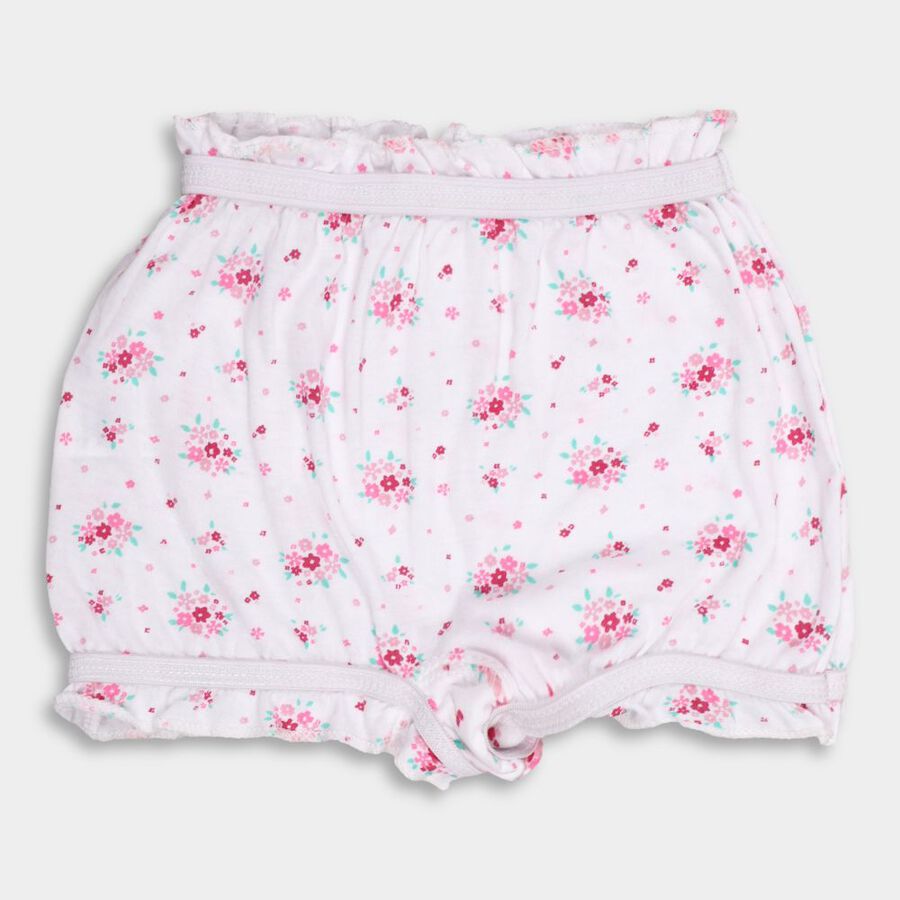 Girls' Cotton Bloomer, White, large image number null