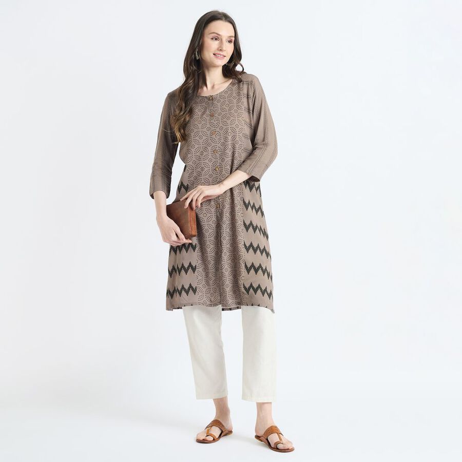 Ladies' Kurta, Dark Grey, large image number null