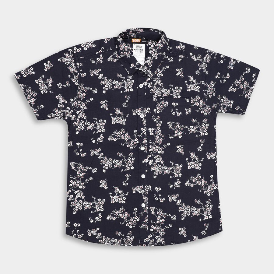 Boys' Casual Shirt, Navy Blue, large image number null