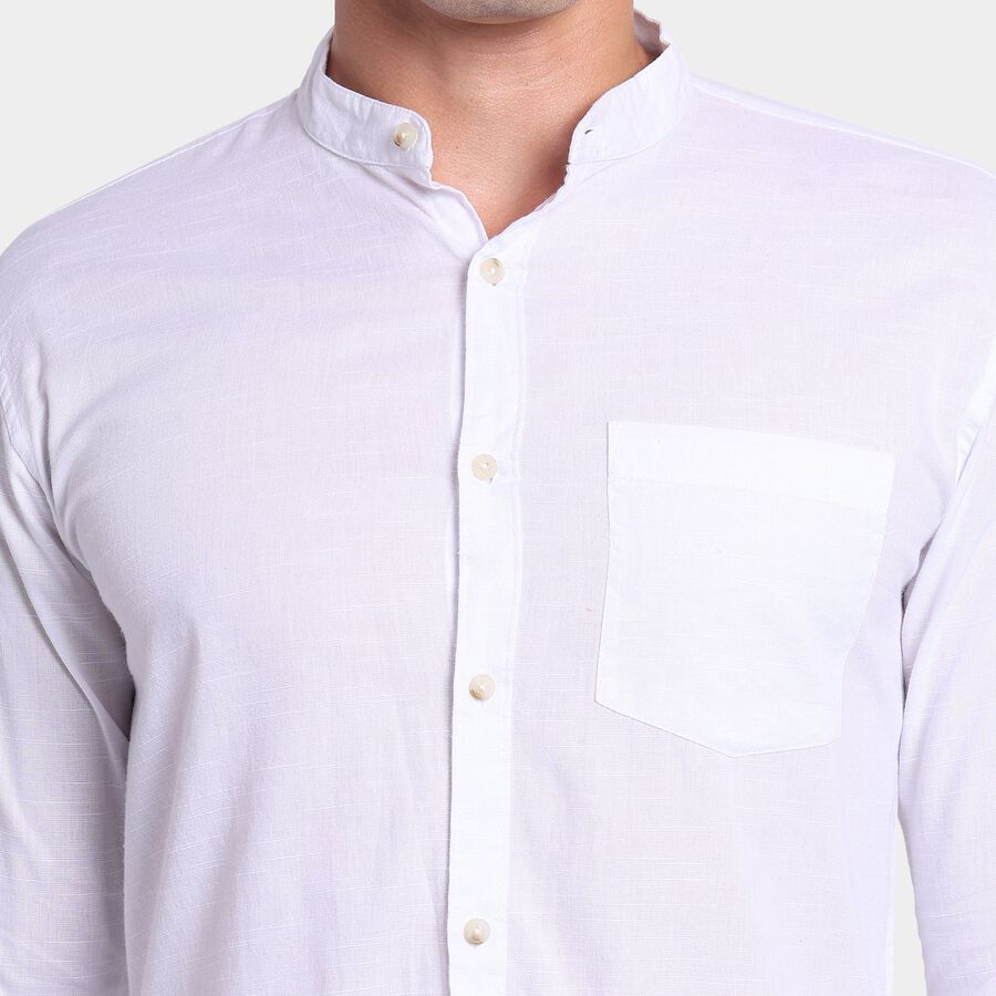 Men's Cotton Casual Shirt, सफ़ेद, large image number null