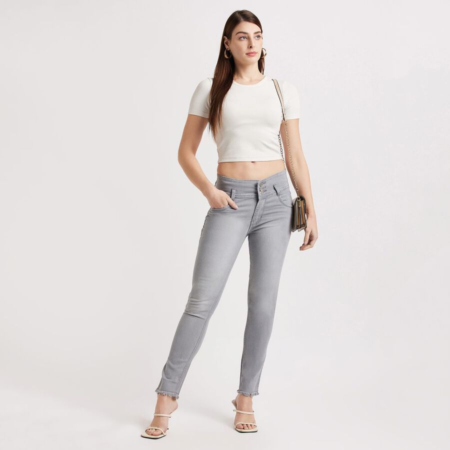 Ladies' Jeans, हल्का ग्रे, large image number null