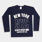 Boys' T-Shirt, Navy Blue, small image number null