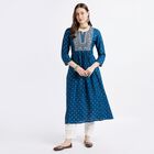 Ladies' Kurta, Teal Blue, small image number null