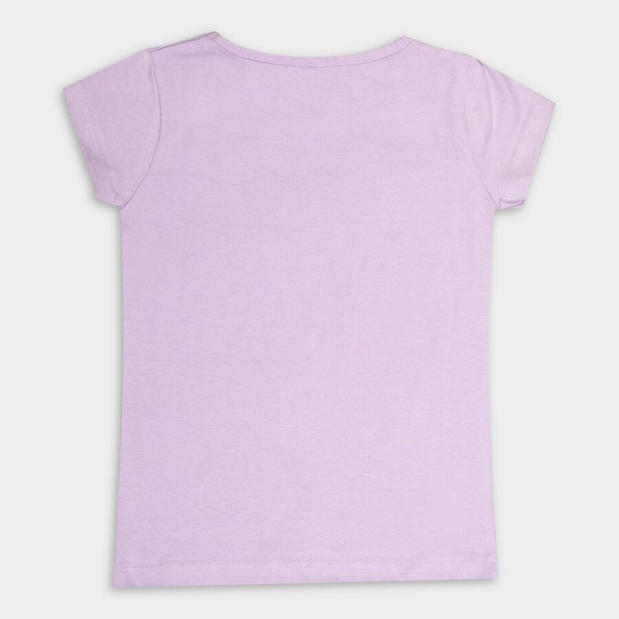 Girls' Cotton T-Shirt, Lilac, large image number null