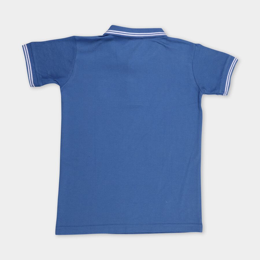 Boy's Half Sleeves T-Shirt, मध्यम नीला, large image number null