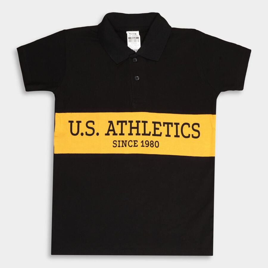 Boys' Cotton T-Shirt, Black, large image number null