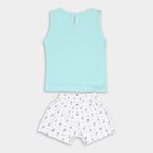 Infant Girl's Cotton Short Set, Aqua, small image number null