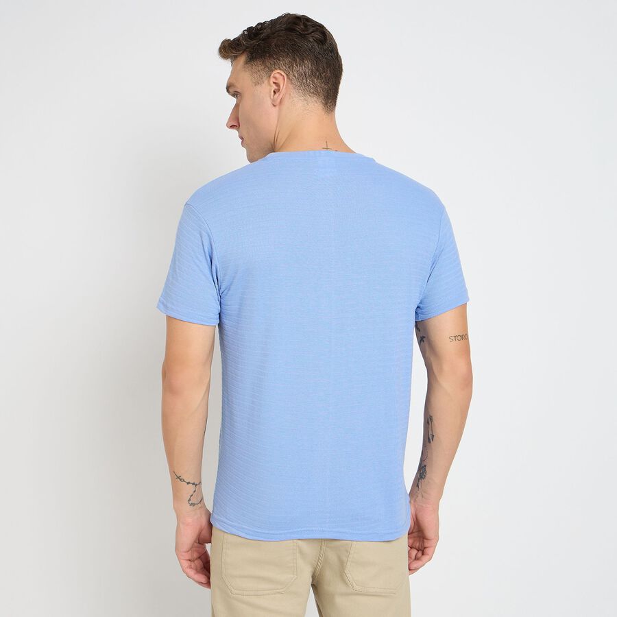 Men's Round Neck Half Sleeves T-Shirt, Light Blue, large image number null