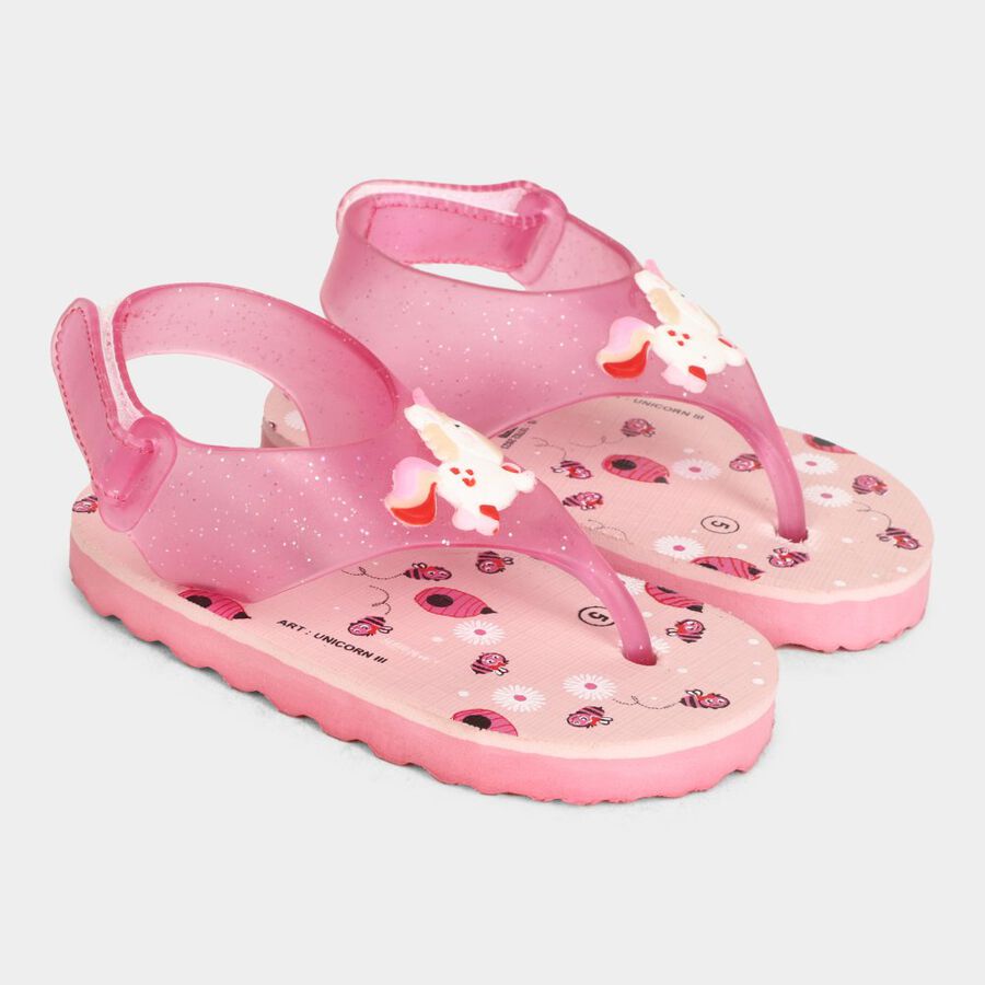 Kids' Print Slippers, Pink, large image number null