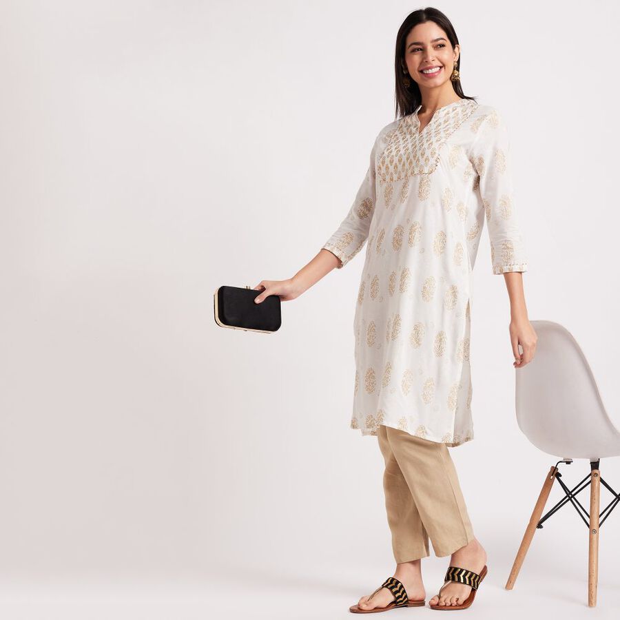 Ladies' Kurta, White, large image number null