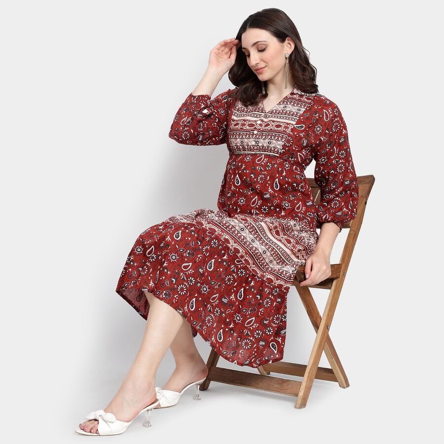 Ladies' Dress, Rust, large image number null