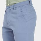 Men's 100% Cotton Slim Fit Casual Trousers, Light Blue, small image number null