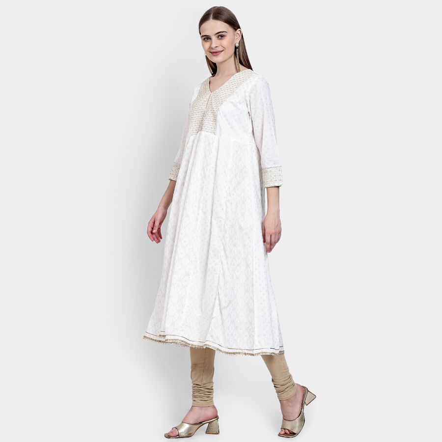 Ladies' Cotton Kurta, Off White, large image number null