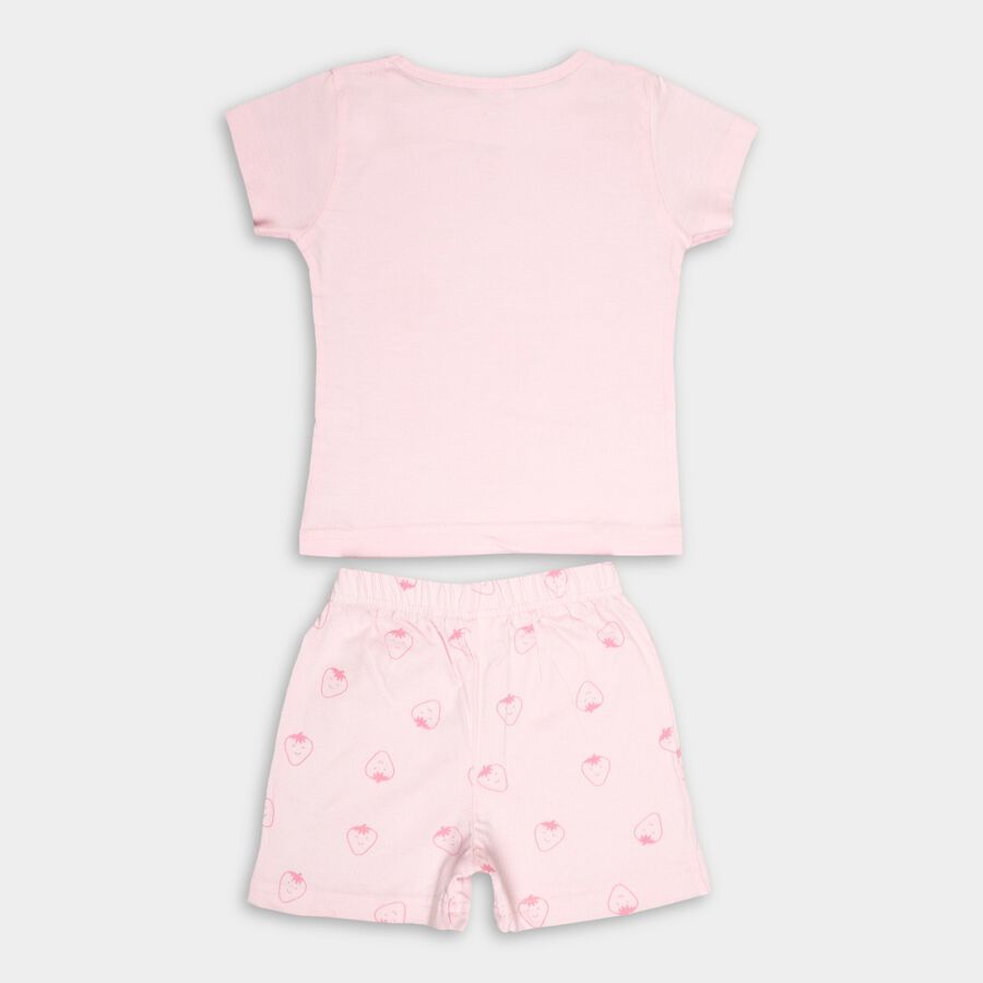 Girls' Cotton Short Set, Light Pink, large image number null
