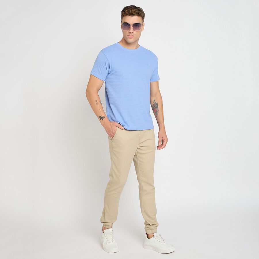 Men's Round Neck Half Sleeves T-Shirt, Light Blue, large image number null