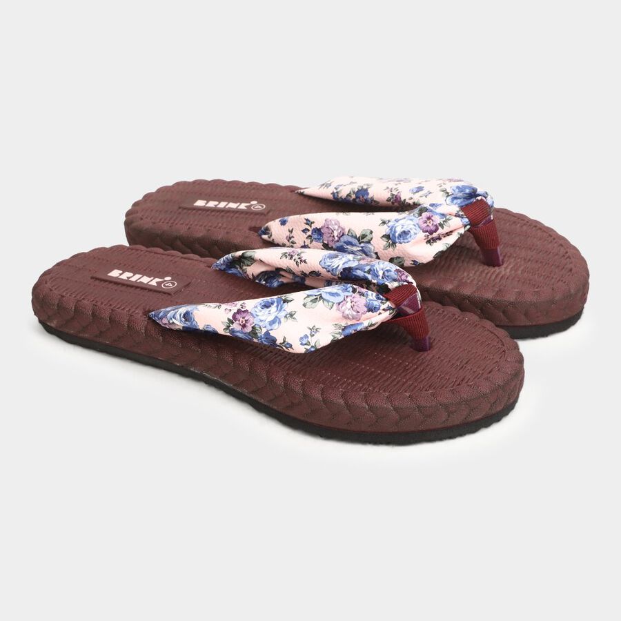 Womens Emboss Sliders, वाइन, large image number null