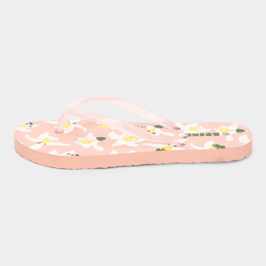 Womens Printed Sliders, Peach, large image number null