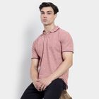 Men's Cotton Collared Half Sleeves T-Shirt, Peach, small image number null