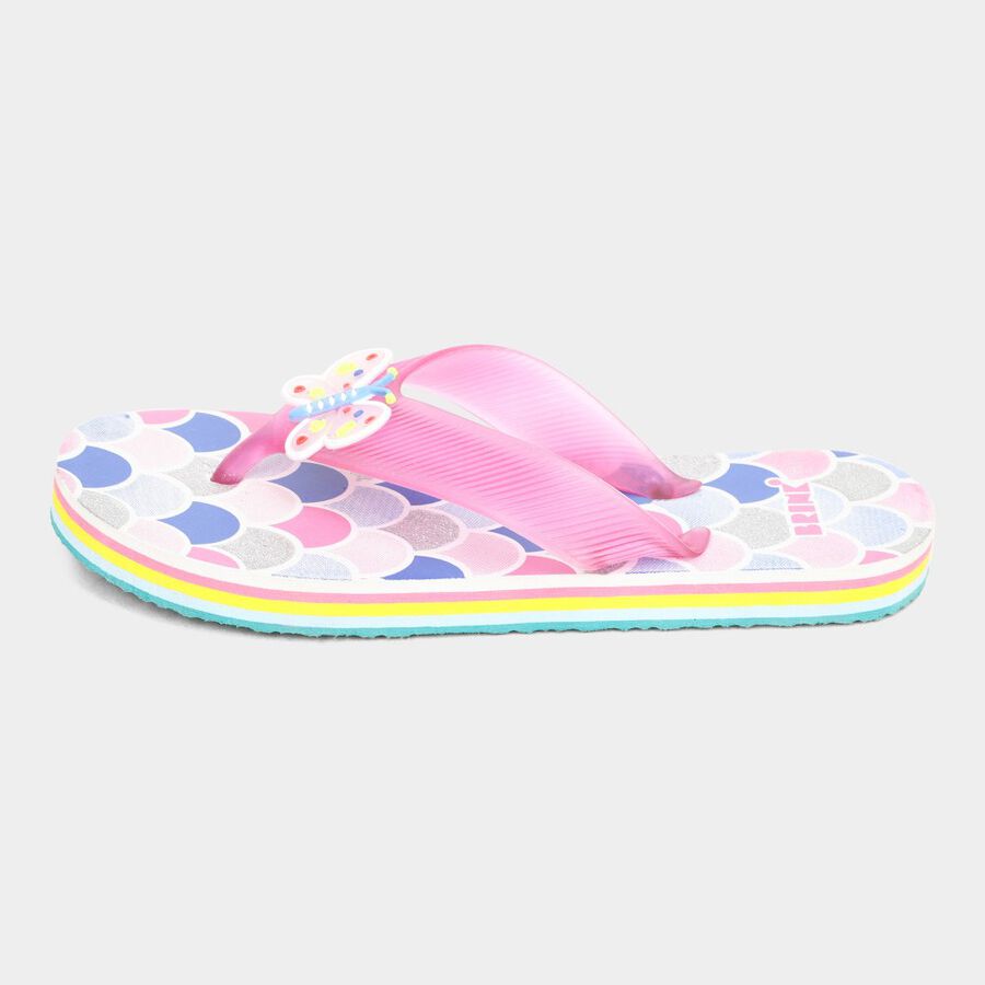 Kids' Print Slippers, Pink, large image number null