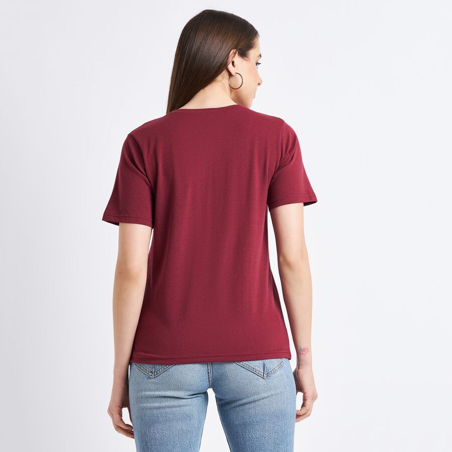Ladies' Cotton T-Shirt, Wine, large image number null