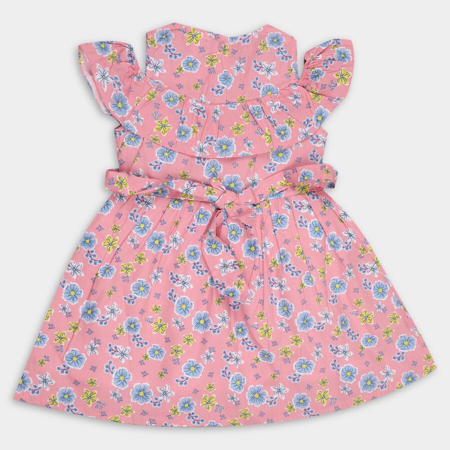 Girls' Cotton Frock, Pink, large image number null