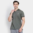 Men's Collared Half Sleeves T-Shirt, Dark Green, small image number null