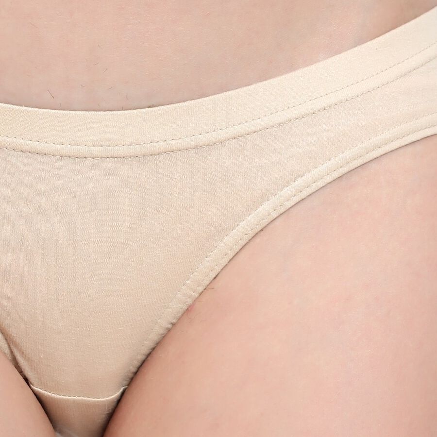 Ladies' 100% Cotton Panty, Beige, large image number null