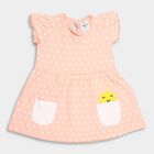 Infant Girl's Cotton Frock, पीच, small image number null