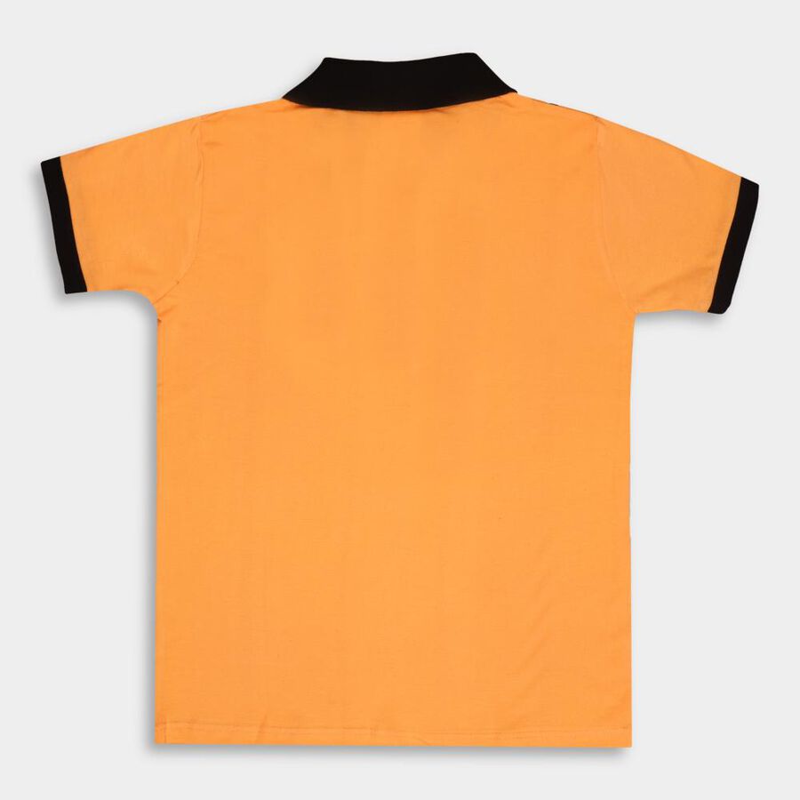 Boys' Cotton T-Shirt, Orange, large image number null