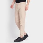 Men's 100% Cotton Slim Fit Casual Trousers, गहरा पीला, small image number null