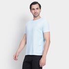 Men's Round Neck Half Sleeves T-Shirt, Sky Blue, small image number null