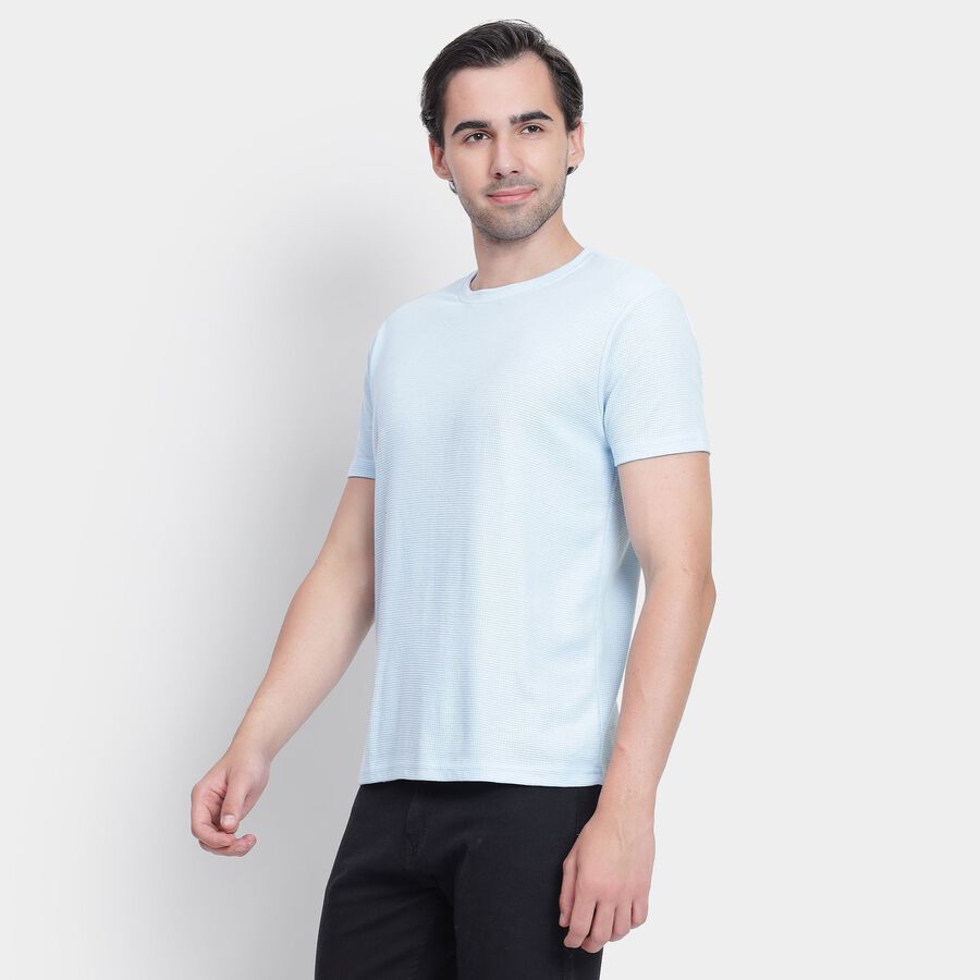 Men's Round Neck Half Sleeves T-Shirt, स्काई ब्लू, large image number null