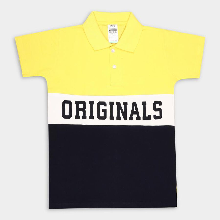 Boys' Cotton T-Shirt, Yellow, large image number null