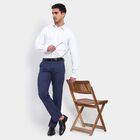 Men's Slim Fit Formal Trousers, नेवी ब्लू, small image number null