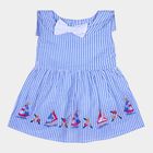 Infant Girl's Cotton Frock, हल्का नीला, small image number null