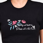 Ladies' Round Neck T-Shirt, काला, small image number null