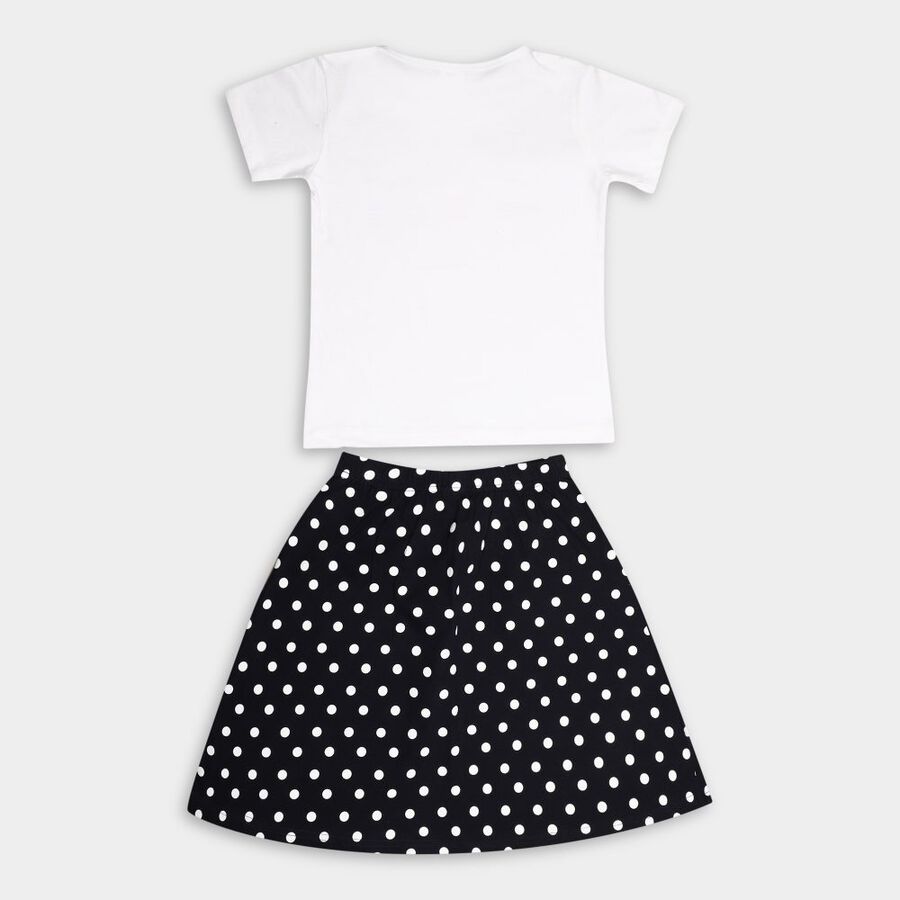 Girls' Cotton Skirt Top, Navy Blue, large image number null