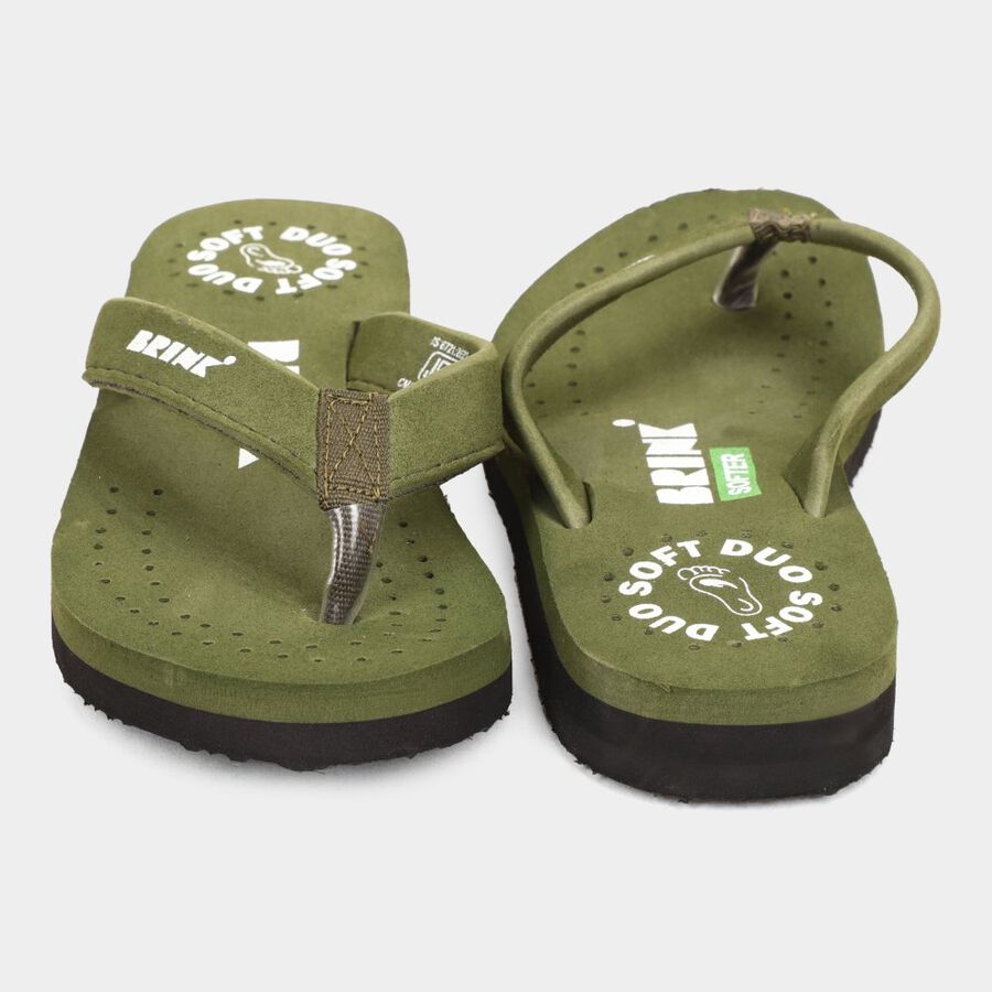 Ladies' Print Sliders, Olive, large image number null