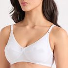 Ladies' 100% Cotton Bra, White, small image number null