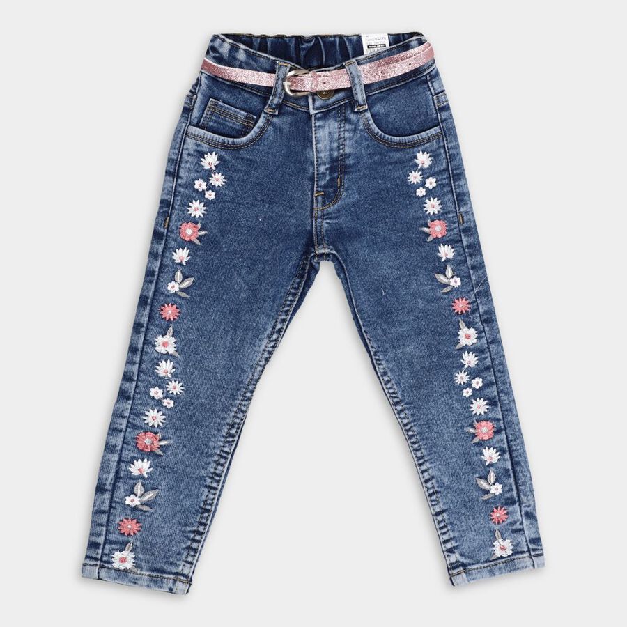 Girls' Jeans, गहरा नीला, large image number null