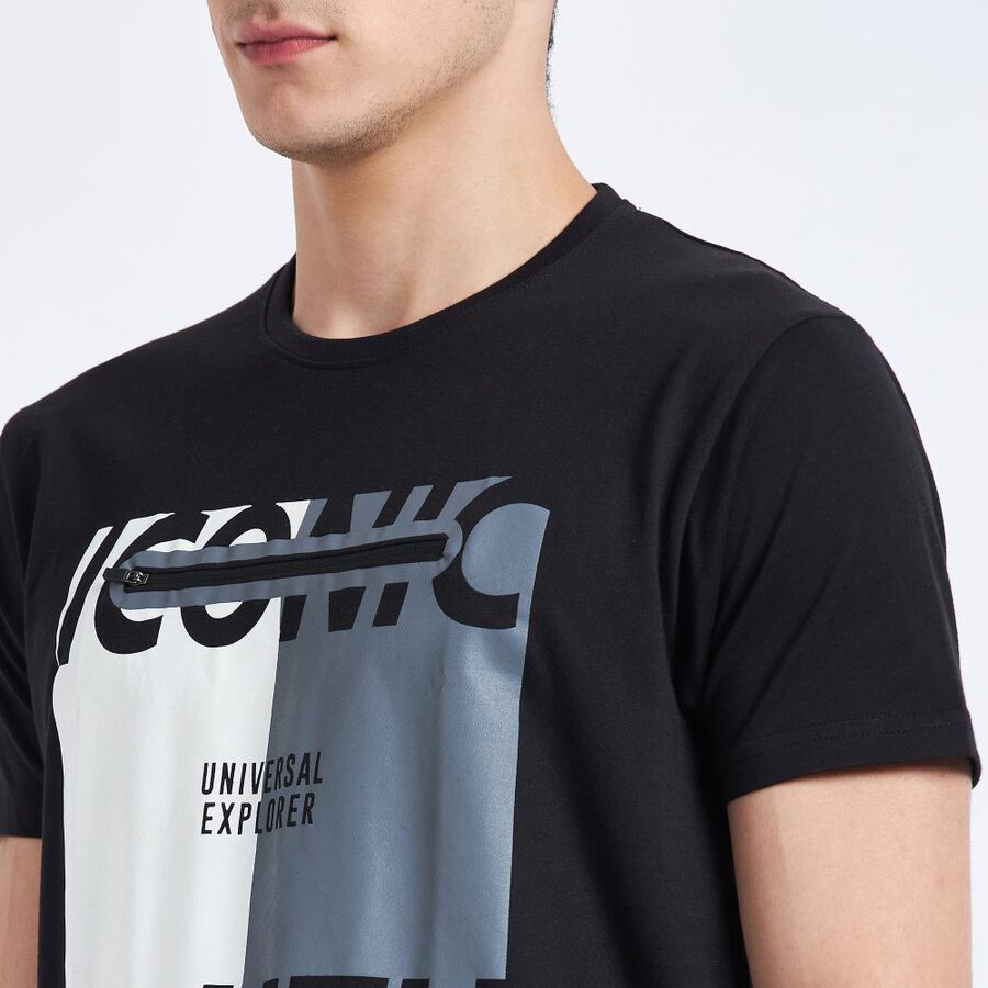 Men's 100% Cotton T-Shirt, Black, large image number null