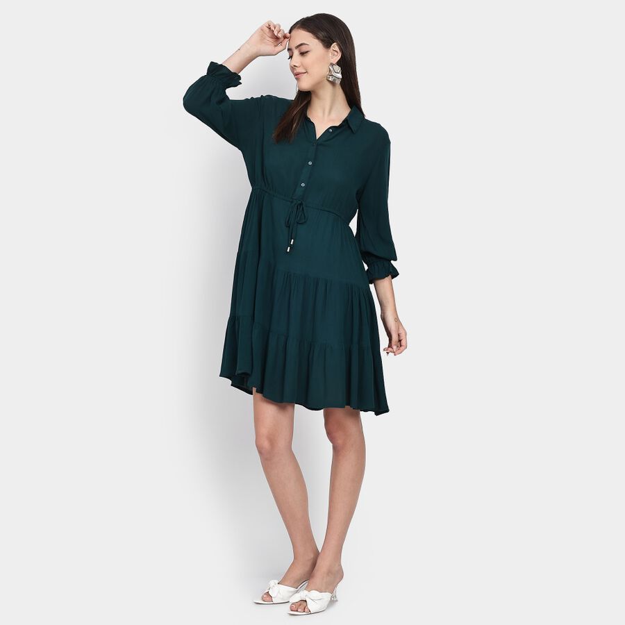 Ladies' Dress, Dark Green, large image number null