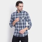 Men's 100% Cotton Casual Shirt, Dark Blue, small image number null