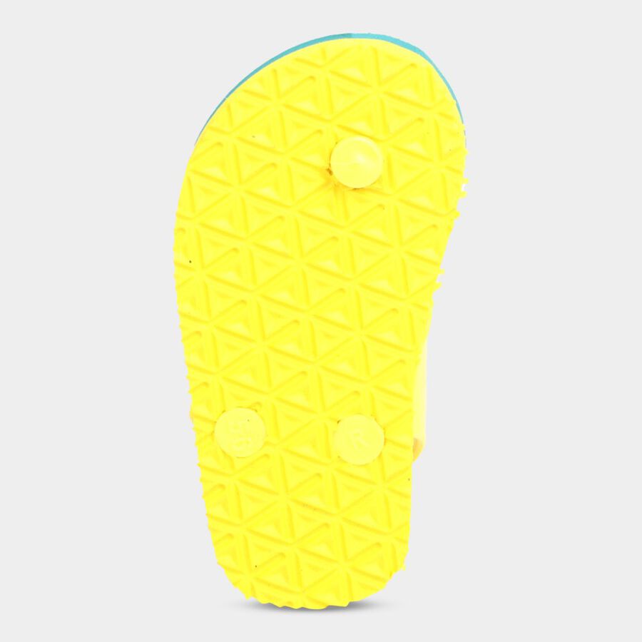 Kids Printed Flip Flops, Yellow, large image number null