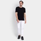 Men's Round Neck Half Sleeves T-Shirt, काला, small image number null