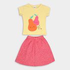 Girls' Cotton Skirt Top, पीला, small image number null