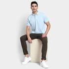 Men's 100% Cotton Slim Fit Casual Trousers, Olive, small image number null