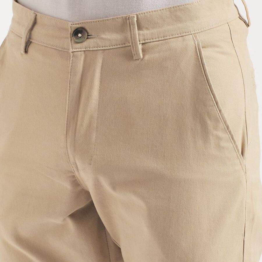 Men's 100% Cotton Slim Fit Casual Trousers, Beige, large image number null